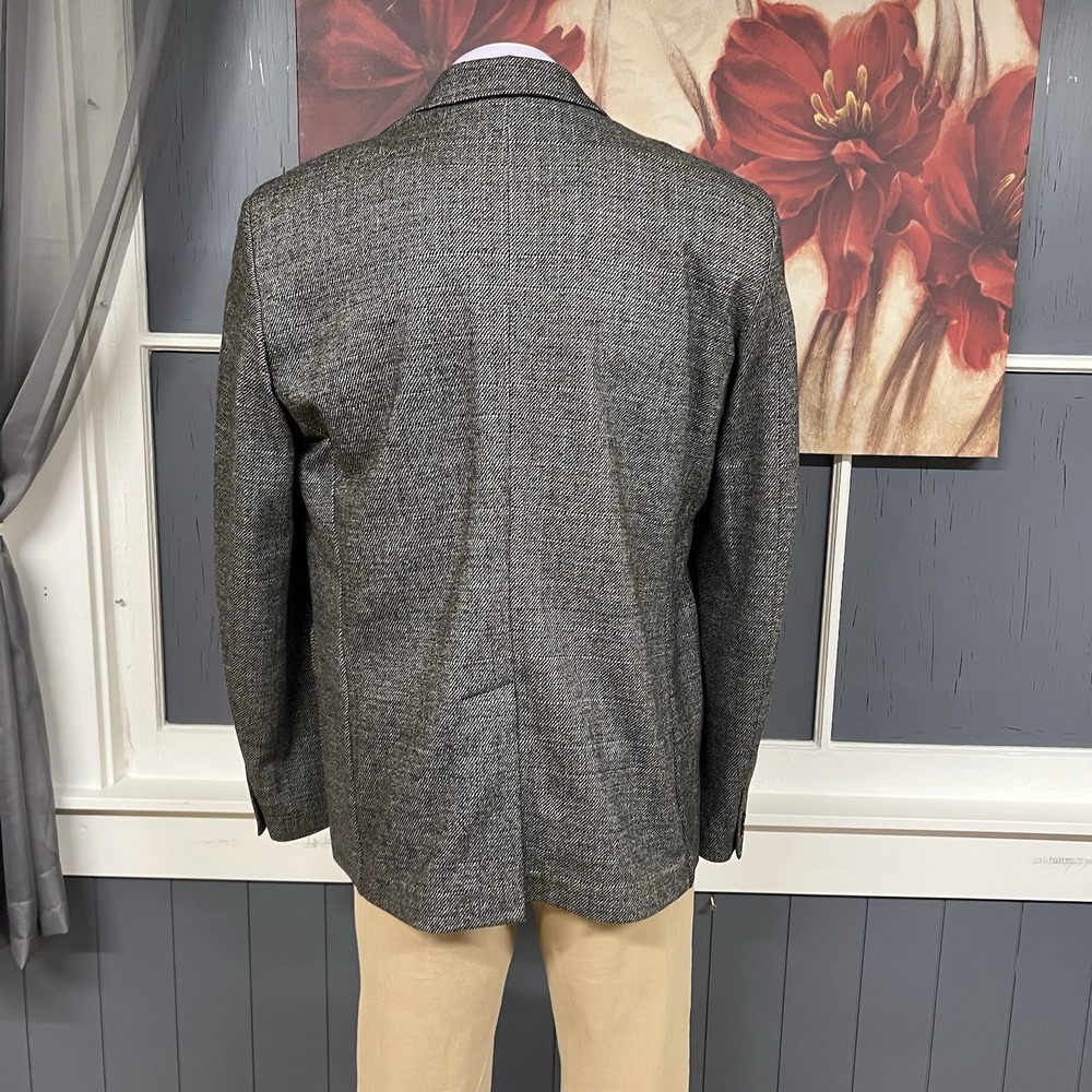 Billy Reid Knit Blazer Sport Coat Mens 44R Viscose Blend Stretch Gray/Black - Picture 3 of 12